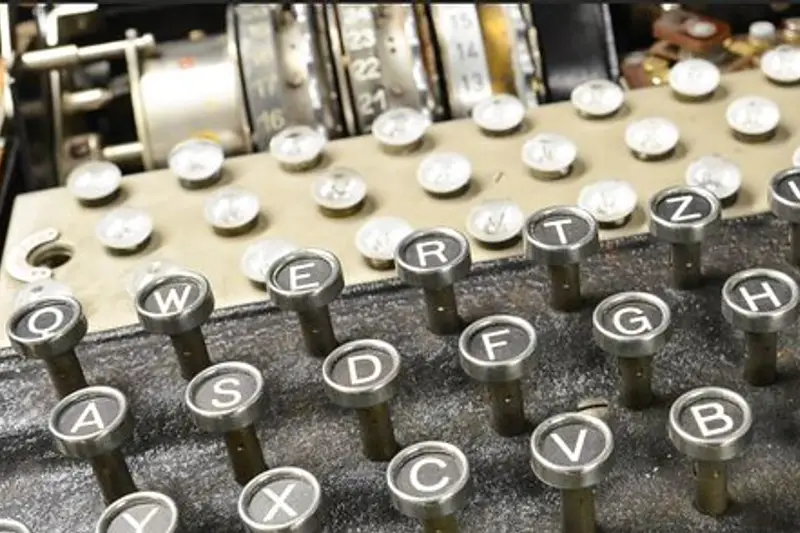 Teclas de una máquina de cifrado Enigma